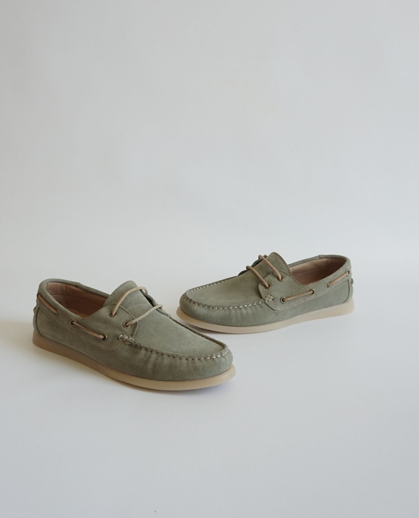 Mint Suede Boat Shoes