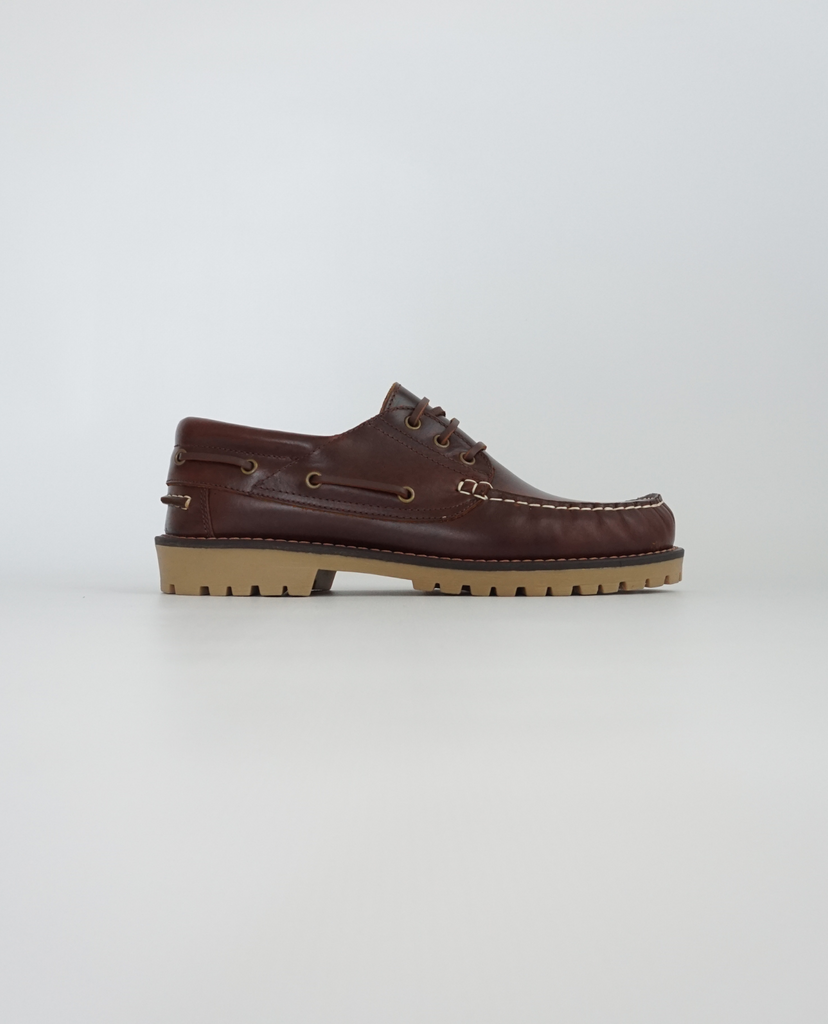 Brown Leather WInter Boat Shoes