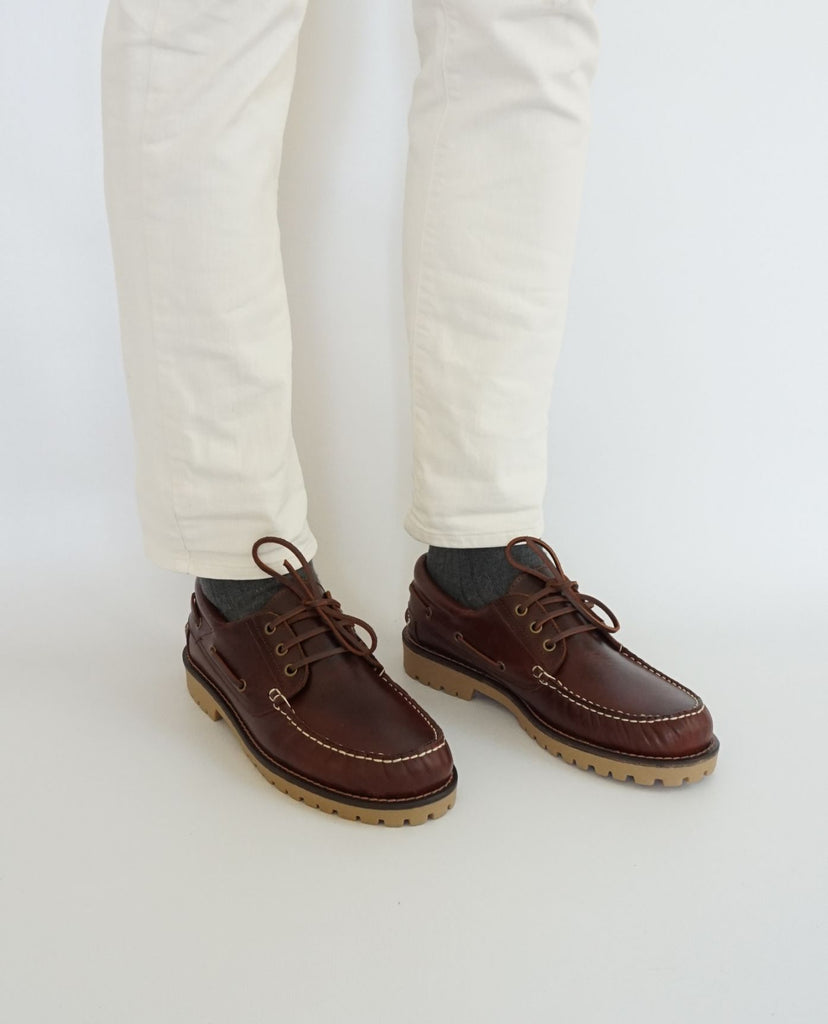 Brown Leather TR Boat Shoes