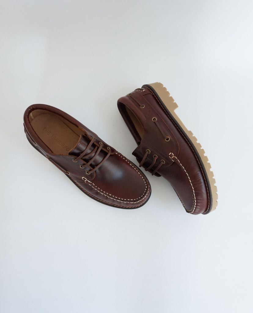Brown Leather TR Boat Shoes
