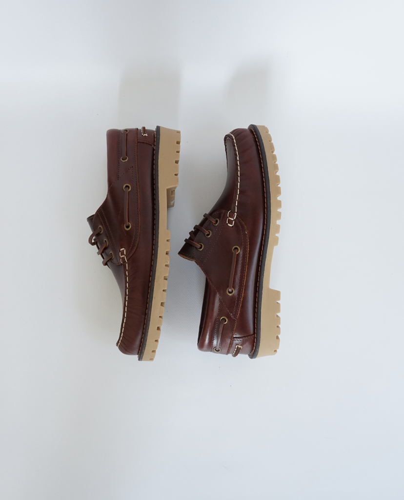 Brown Leather WInter Boat Shoes