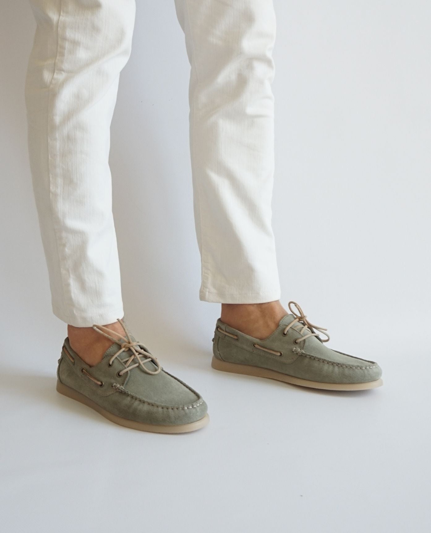 Mint Suede Boat Shoes