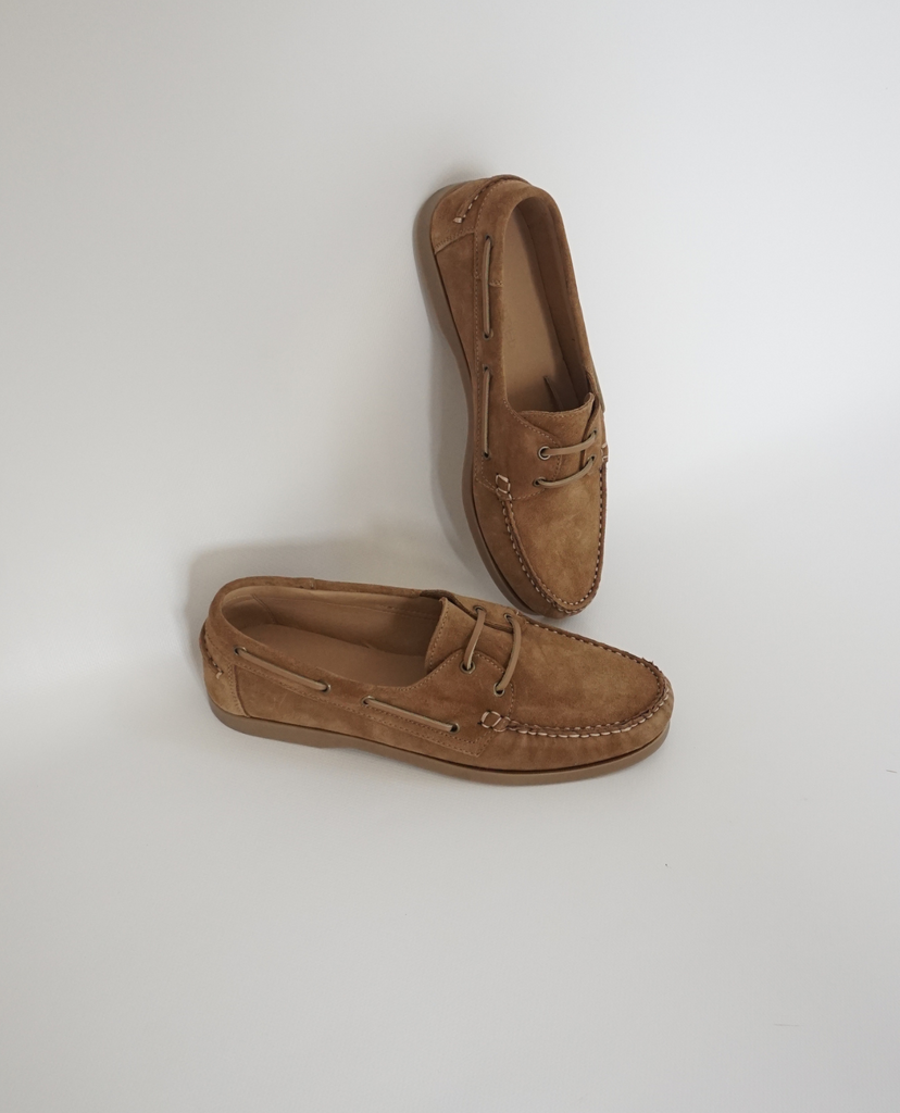 Tan Suede Boat Shoes