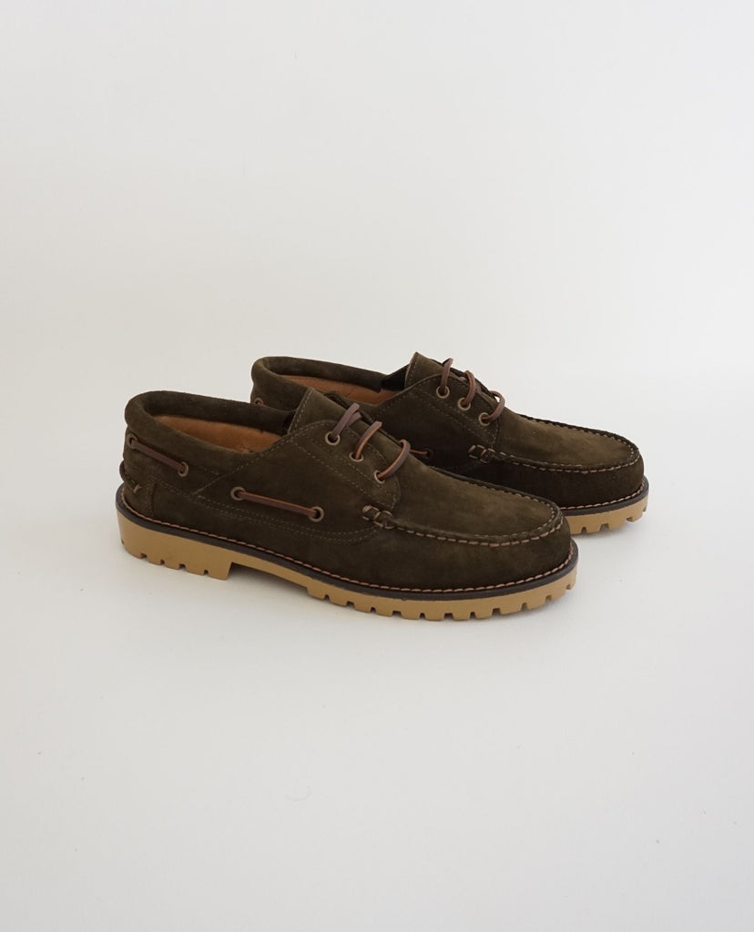 Green Suede Winter Boat Shoes