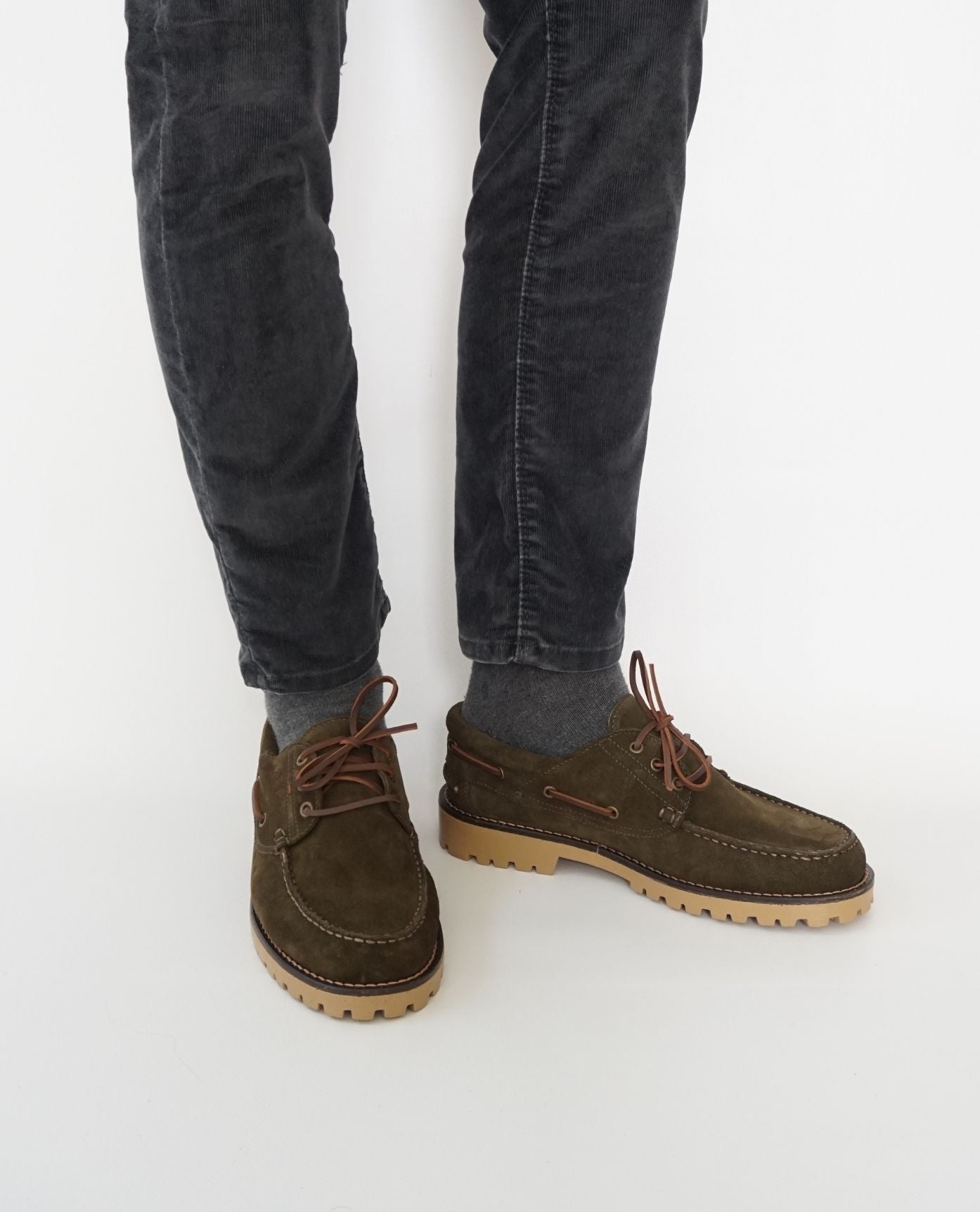 Green Suede TR Boat Shoes