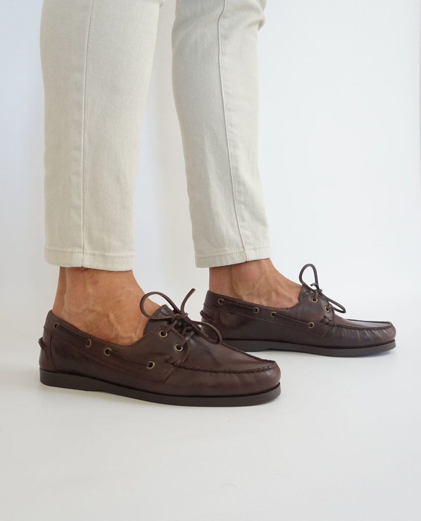 Brown Leather Boat Shoes