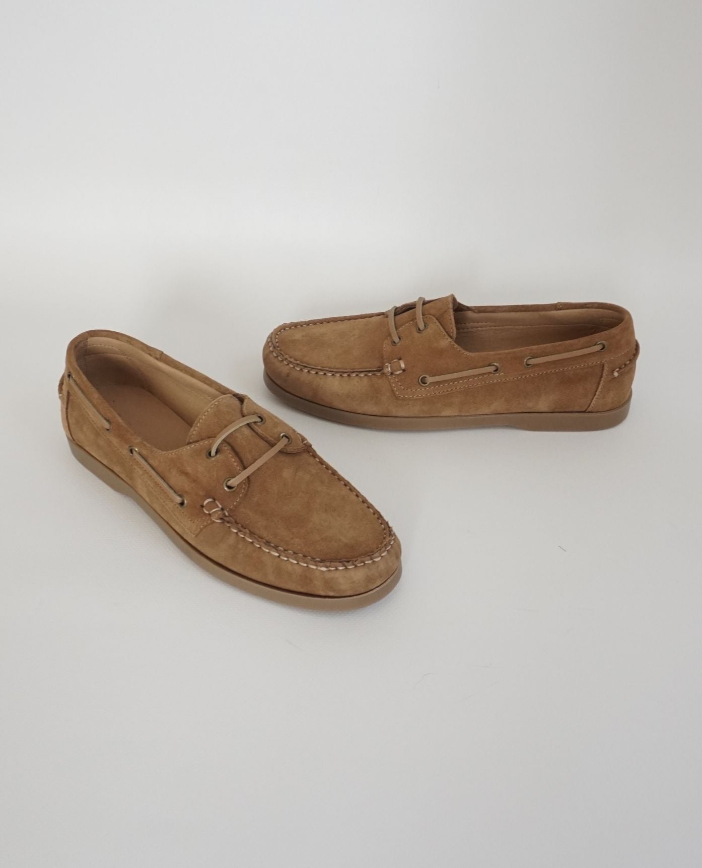 Tan Suede Boat Shoes