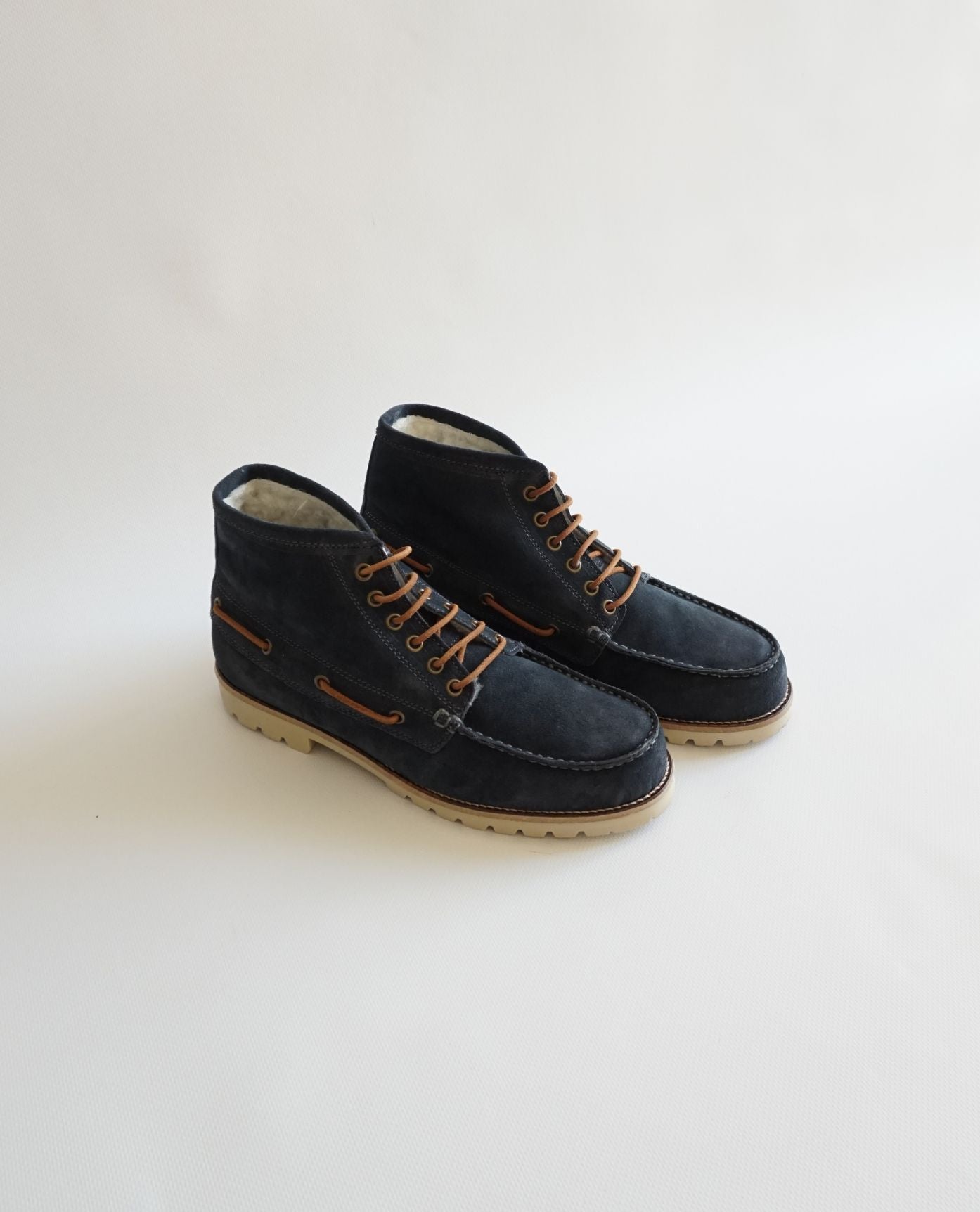 Navy Suede Booties