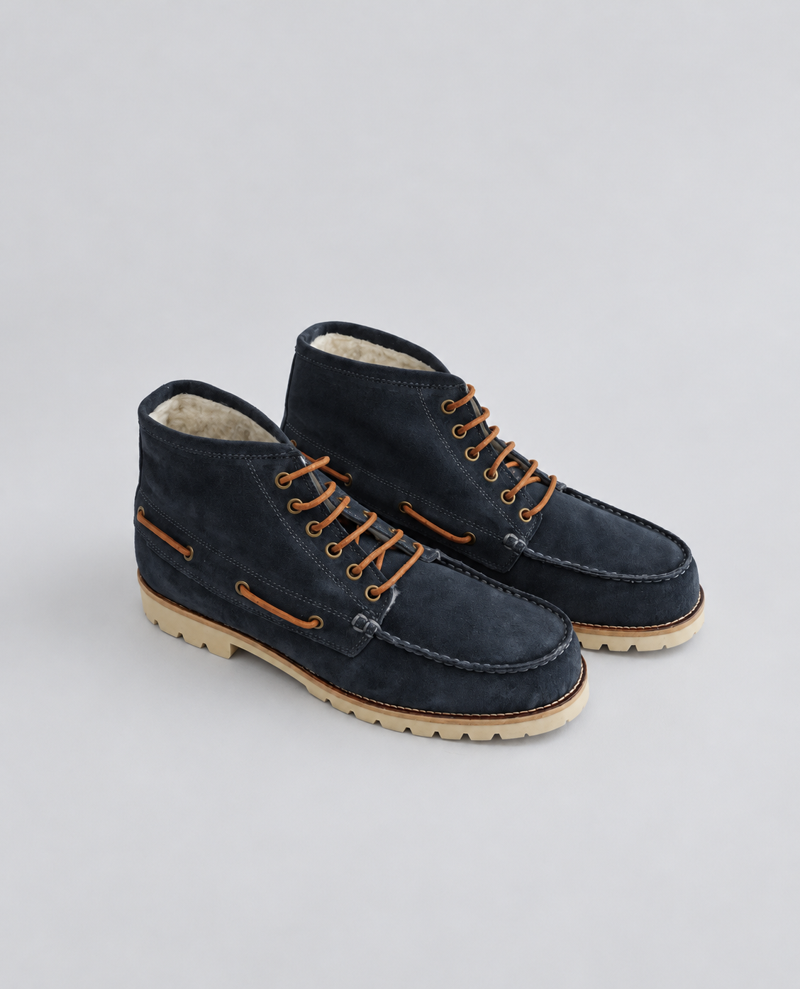 Navy Suede Booties