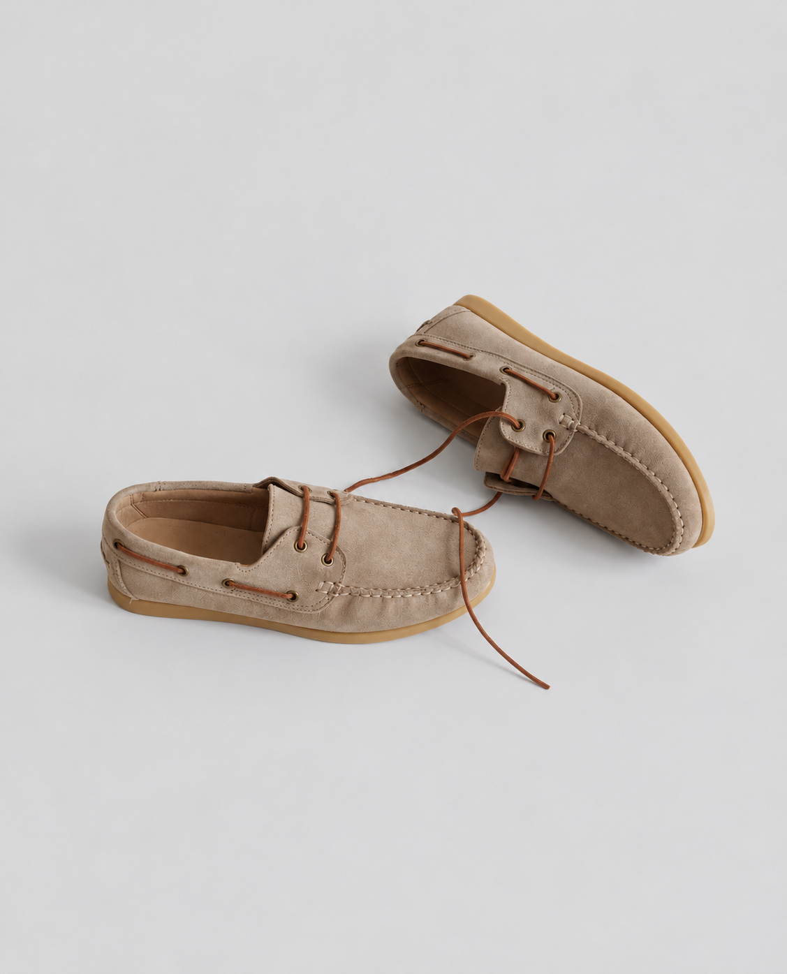 Grey Suede Boat Shoes