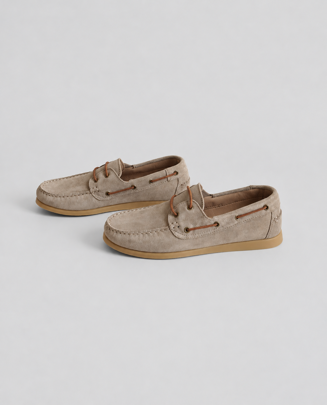 Grey Suede Boat Shoes